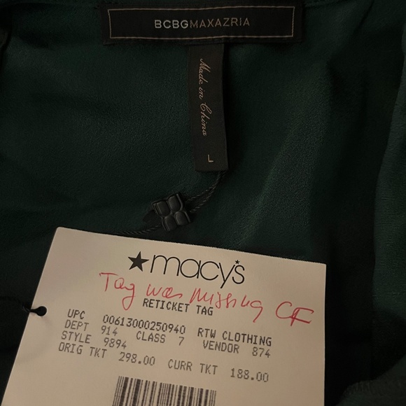 NWT BCBG MAX AZRIA Jordane Jumpsuit Dark Amazon size L - Picture 6 of 7